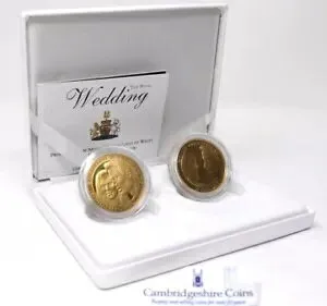 2011 シルバー プルーフ ウィリアム王子 キャサリン ミドルトン ?5 2 コイン セット ボックス + COA