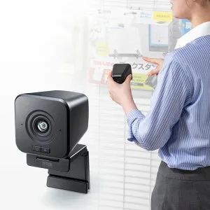 【クーポンで10％OFF対象商品】ワイヤレスWEBカメラ 広角タイプ Full HD 1080p USB充電 2.4GHzワイヤレス ドライバー不要 三脚対応 CMS-V69BK サンワサプライ