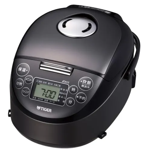 タイガー魔法瓶(TIGER) IH 炊飯器 3合 炊きたて 小容量 遠赤5層 土鍋蓄熱コート釜 スチールブラック JPF-G055KL
