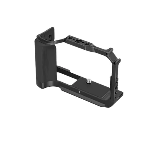 互換性があるCanon EOS R50 V 5427 フルカメラケージシリコンハンドルブラックシルバーオプションに対応(Black)