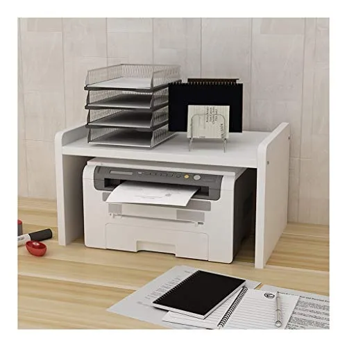 マルチレイヤプリンタスタンドオフィスホームのためのラップトップブラケットをラックブラケットブラケット大容量のOfficeデスクトップストレージラック (Color : White)