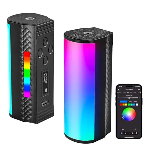 NEEWER 2本 スティックライト マグネット式 チューブライト 360°RGB 撮影用ライト APP制御 小型 手持ち LEDビデオライト 調光可能 色温度2500K-8500K CRI97 2500mAhバッテリー内蔵 17種FX光効果 ライブ配信/