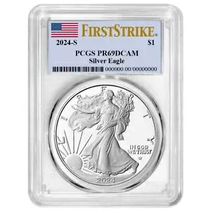 2024-S プルーフ $1 アメリカン シルバー イーグル PCGS PR69DCAM FS フラグ ラベル