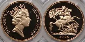 PCGS PR69DCAM イギリス 1990 5 ポンド ?5 エリザベス 2 世 ゴールド プルーフ コイン