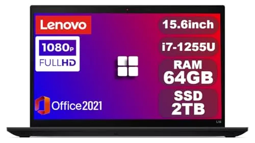 【整備済み品】 レノボ ThinkPad L15 Gen3 第12世代Core i7-1255U/64GB/2TB/15.6インチIPS/FHD/Wi-Fi 6E対応/Bluetooth5.2/指紋認証/Ｗebカメラ/Win11Pro搭載/テンキー/Typ