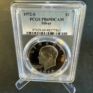 1972-S シルバー アイゼンハワー アイク プルーフ ドル $1 PCGS PR69DCAM