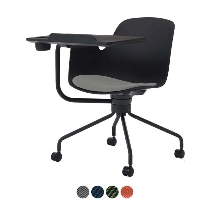 【抗菌加工】 コクヨ オールインワン All in One K02-B812W ミーティングチェア テーブル付きチェア ミドルタイプ ナイロンキャスター 背樹脂 座クッション(布張り) ブラック 【SIAA】