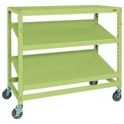 サカエ キャスターラックRK型傾斜棚タイプ 幅1800×奥行750×高さ1350mm RKCN-8723SNU