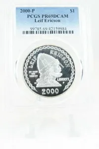 2000-P PCGS PR69DCAM レイフ・エリクソン シルバー モダン記念ドル プルーフ