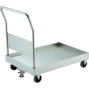 TRUSCO ステンレス台車 オールSUS304 皿型台車 900X600 帯電防止U車輪 ストッパー付 SSAR-2TBU-S ※メーカー直送品