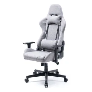 150-SNC133 疲れないゲーミングチェア ファブリックチェア リクライニング 前傾機能付き ハイバック モールドウレタン アームレスト ヘッドレスト ランバーサポート デスクワーク向け グレー