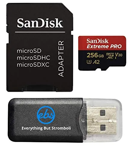 SanDisk 256GB Extreme Pro MicroSDXCカード DJI Avata 2 Mini 4K ドローン (SDSQXCD-256G-GN6MA) 対応 読み取り速度 最大200MB/秒 Stromboli MicroSDカードリーダ