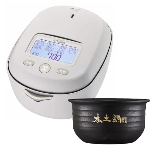 【タイガー魔法瓶 公式SHOP限定】タイガー魔法瓶(TIGER) 炊飯器 5.5合 土鍋圧力IH式 最上位モデル 日本製 土鍋ご泡火炊き 環境配慮パッケージ ホワイト JRX-S100W