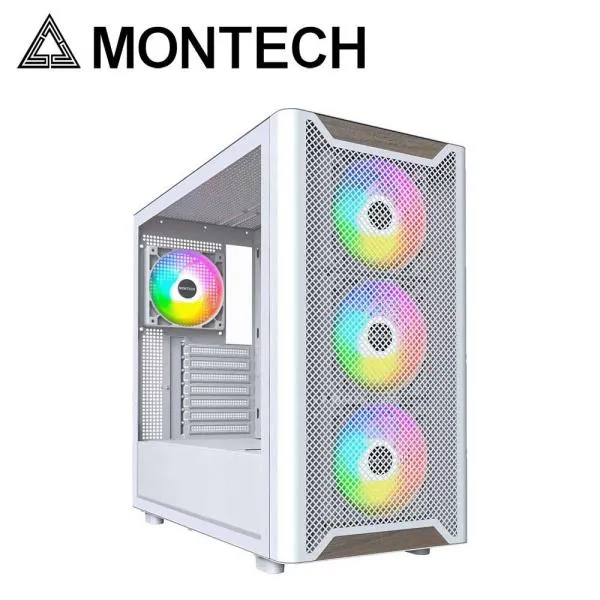 MONTECH ATXマザーボード対応 フロントウッドプレート・メッシュフィルター・ガラスパネル(左サイド)採用 (ホワイト) XR WOODシリーズ XRWOOD(W) 返品種別B