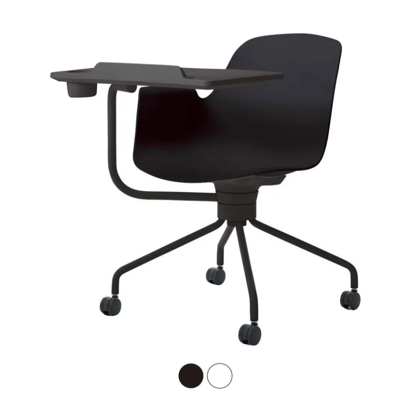 【抗菌加工】 コクヨ オールインワン All in One K02-B802W ミーティングチェア テーブル付きチェア ミドルタイプ ナイロンキャスター 樹脂 ブラック 【SIAA】