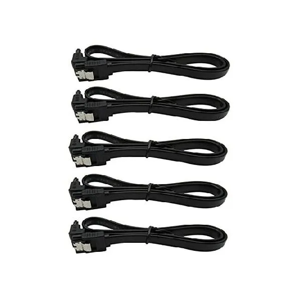 5X 18 Black SATA 3.0 Cable SATA3 III 6GB/s Right Angle 90 Degree SSD HDD Hard Drive_並行輸入