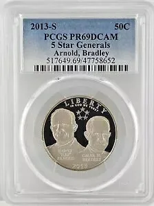 2013 S 50C 5 スター ジェネラル記念クラッド プルーフ ハーフダラー PCGS PR69DCAM