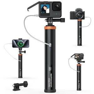 バッテリーグリップ カメラハンドバッテリーグリップ 充電式10000mAh gopro hero13 12 11 dji osmo action 5 pro 4 3 AKASO Brave 7 insta360 ace pro 2 カメラ iPhone&Androidに対応