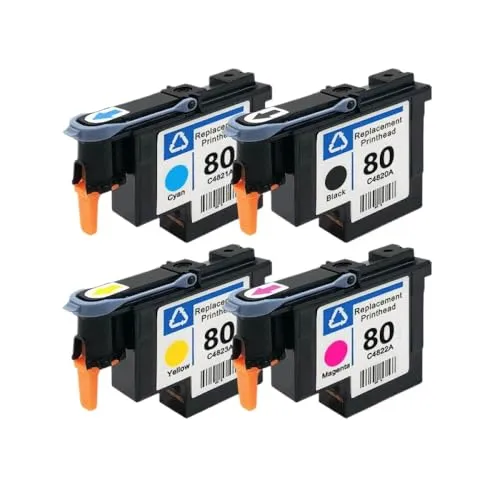 80 PrinThead C4820A C4821A C4822A C4823A DesignJet 1050 1055 1055CM 1050Cと互換性(One set (4 colours))