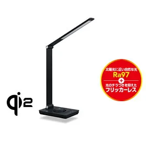 GENTOSジェントスデスクライト【DK-R116BK】Lumixuxシリーズワイヤレス急速充電スタンド（Qi2）搭載USB Type-Cポート付き