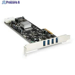 StarTech USB増設カード/PCIe 2.0 - 4x USB-A/5Gbps/SATA・LP4電源 PEXUSB3S44V 1個 ▼497-5444