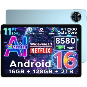 【赤字覚悟 実質13499円&GeminiAI タブレット】即納Android16タブレット DOOGEE U11 GeminiAIタブレット 11インチ 90Hz画面 16GB RAM/128GB ROM オクタコア Widevine L1 Netflix/8580mAh/1300万画素AIカメラ/顔認識 BT5.0+GPS+G