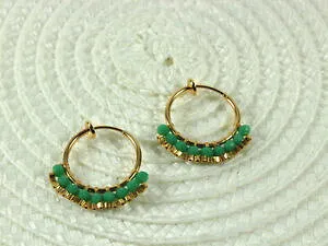 【送料無料】ジュエリー・アクセサリー クレオールクリップスライディングガラスビーズcreoles clips coulissant perles en verre, tissage miyuki