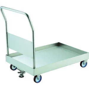 トラスコ中山 【個人宅不可】 TRUSCO ステンレス台車 オールSUS304 皿型台車 900X600 NU車輪 ストッパー付 SSAR-2NU-S [1-818-9457]