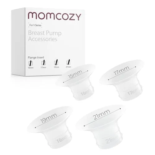 Momcozy フランジインサート 15/17/19/21mm Momcozy V1 Pro/V2 Pro搾乳器専用オリジナルV1 Pro/V2 Pro搾乳器交換用アクセサリー、4個(15/17/19/21mm)