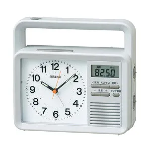 セイコー置き時計 KR885N 防災クロック生活防水仕様の手回し充電つきメーカー1年保証/SEIKO-CLOCK-KR885N