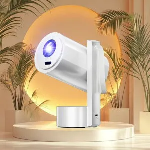 『キャンプに最適』プロジェクターバッテリー内蔵電源不要【2026決定版AndroidTV搭載・充電式・35000LM・270°回転】超高輝度オートフォーカス自動台形補正HDR10+WiFi6両方向Bluetooth5.4天井投影