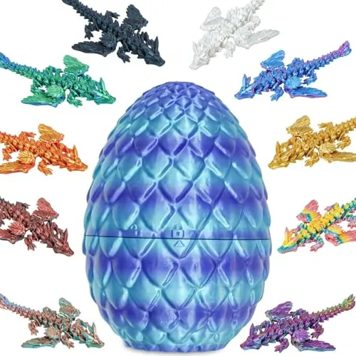 10pcs Flying Dragons In Dragon Egg 3D Printed Collectible Fantasy Toy Gift Set For Boys Girls Teens Birthday Easter Christmas St