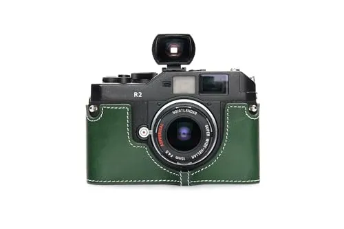 TP Original Voigtlander Bessa R2 R2M R2A R4M R4A R3M R3A R2S R2C Rollei 35RF 専用 ブルタイプ 本革 ボディケース 緑色