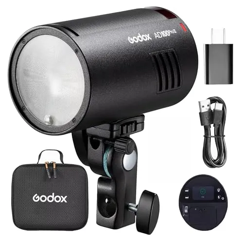 Godox AD100PROII 100Wsフラッシュストロボ 100Ws 高速同期 TTL ラウンドヘッドモノライト TTL 1/8000秒 HSS 0.01?1.5秒のリサイクルタイム