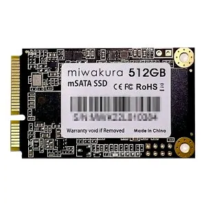 mSATA SSD 512GB 内蔵型 mini SATAIII 6Gb/s miwakura 美和蔵 3D NAND TRIM機能 R:560MB/s W:550MB/s 日本語パッケージ MMC-512GM310 ◆メ