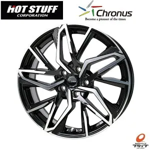 【取り寄せ品】 送料無料 ホイールのみ 4本セット ホットスタッフ クロノス CH-112 17インチ 7.0J インセット38 5穴 PCD114.3 メタリックブラックポリッシュ Chronus ノア VOXY 60プリウス ステップワ
