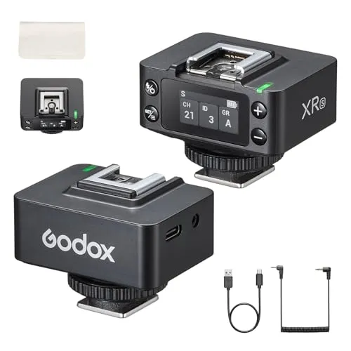 Godox XR-S XRS TTL ワイヤレスレシーバー Sony対応 フラッシュ用 X3Pro経由でのリモートシャッター制御対応 100m通信距離 1270mAhバッテリー搭載 0.96インチカラー液晶ディスプレイ付き フラッシュレシーバー（ソニーカメ