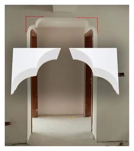 フォームアーチ型ドアブラケット、アーチ装飾発泡成形コーナー軽量壁装飾、リビングルーム廊下バルコニーキャビネット用(25x22cm/9.8x8.7in)