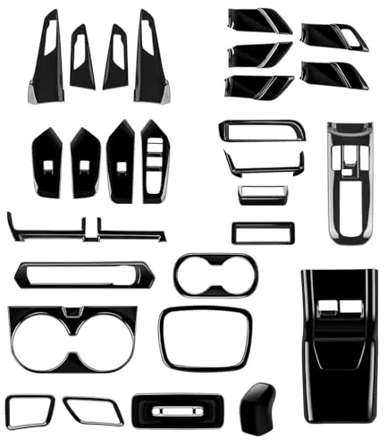 【Black Car】プリウス60系 FOR PRIUS 60系 ZVW60 ZVW65 MXWH60 MXWH6 2023~後席センター エアコンパネル キックガードカバー+インテリアパネル 内側ドアボウルカバー+パワーウィンドウスイッチパネル +コンソ