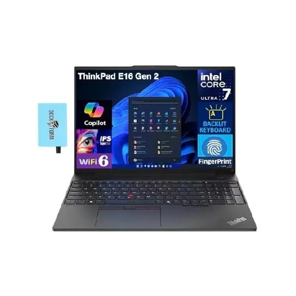 Lenovo ThinkPad E16 Gen 2 16.0" IPS FHD Display AI Business Laptop (Intel Core Ultra 7 155U (Beats i7-1365u), 16GB DDR5, 1TB SSD, Backlit KB,_並行輸入