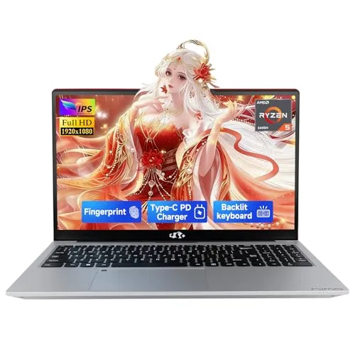NIMO 15.6" IPS FHD-Gaming-Laptop, Ryzen 5 6600H 16GB DDR5 RAM 1TB SSD (Beat i5-1335U, 6 Cores Up to 4.5GHz) Radeon 660M GPU-Comp
