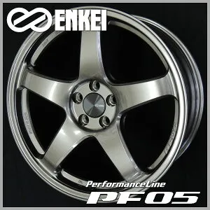 送料無料ENKEI エンケイパフォーマンスラインPF05ダークシルバー18インチ 8.5J +45（5穴PCD114.3）WRX S4 シビック（FC1 FK7 FL1 FL4）等にホイール4本セット