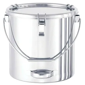 18-8下部パイプ柄取手付密閉容器 吊付(キャッチグリップ式) CTBD-24 [ 内径:φ240 x H240mm x容量:10L ] [ 保存容器 ] | 給食 ホテル ケータリング キッチンカー 業務用