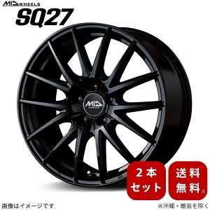 アルミホイール ヤリスクロス 15系 トヨタ 【16×6.5J 5-114.3 INSET48 メタリックブラック】 マルカ MID SQ27 2本セット 16インチ 5穴 インセット48