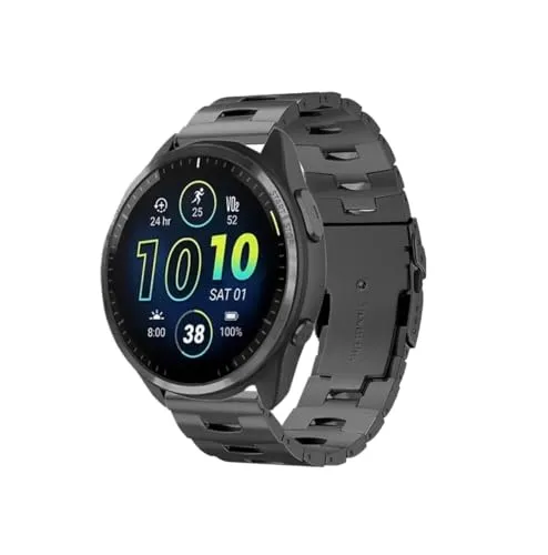 22mmチタンメタルストラップ、に適合するGarmin Forerunner 965/955/255/265/745/Venu 3/2/Vivoactive 4に適合(Titanium Grey,For Garmin Forerunner 745)