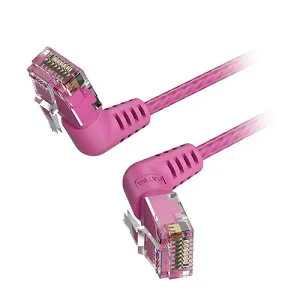 【5本セット】 VENTION Cat.6a LANケーブル UTP 直角コネクタ 360°スイングタイプ ピンク 5m ピンク IB-0439X5