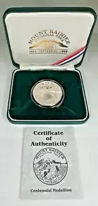 1999年 マウントレーニア 0.999 シルバー 1オンス アートラウンド 100周年記念 ノーブランド品 ミントボックス COA