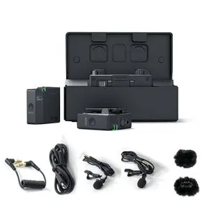 HollylandLark150マイクOLEDディスプレイ2.4Gデジタルラバリエラペルワイヤレスマイク1送信機&2受信機カメラデジタル一眼レフスマートフォン用