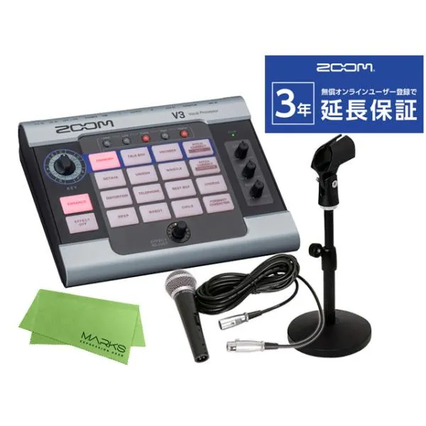 ZOOM V3 マイク+スタンド セット ボーカルエフェクター