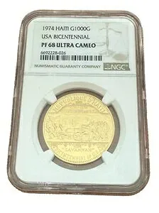 ハイチ 1974 ゴールド 1000 グールド NGC PF68UC 米国建国200周年